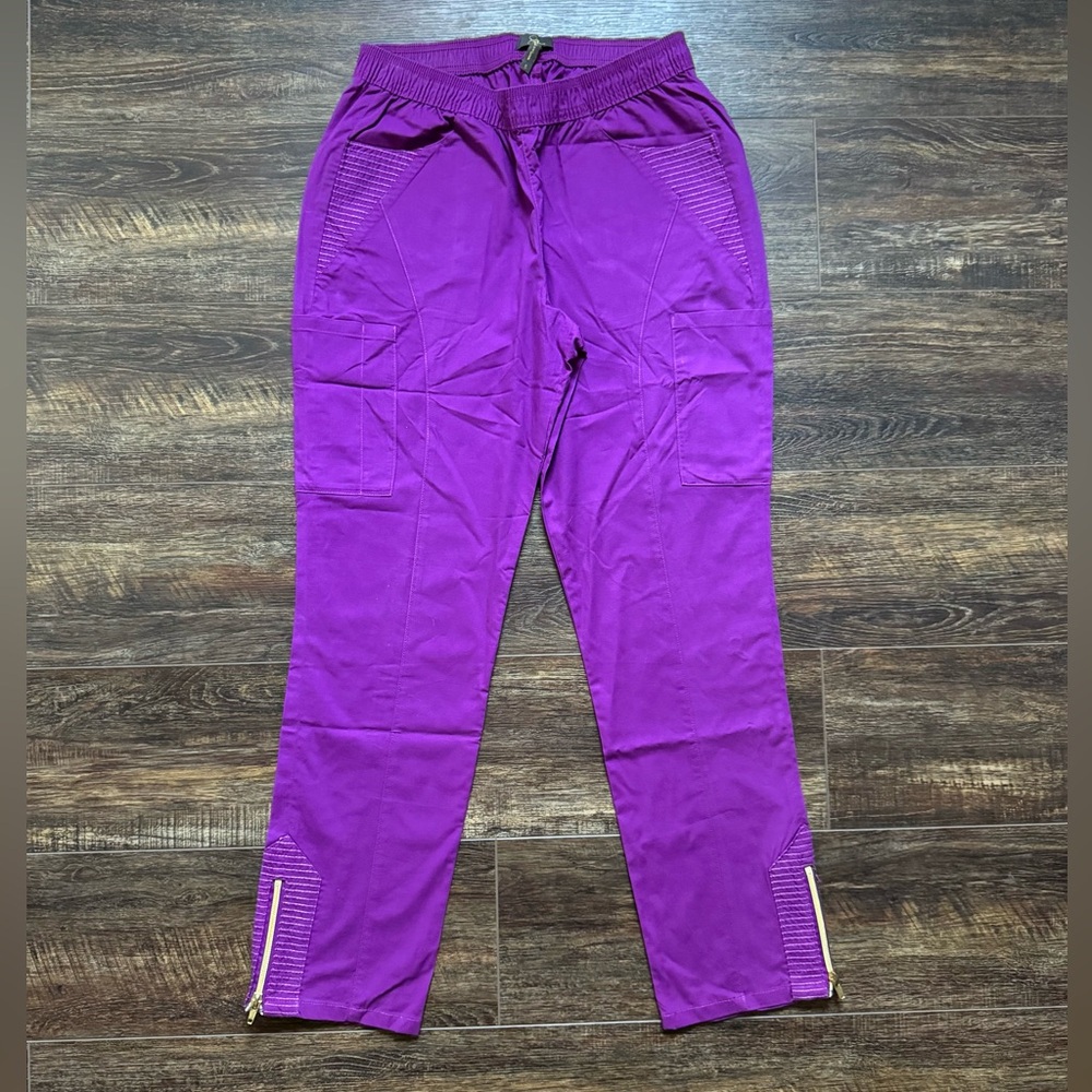 JAANUU Purple Scrub Pants S